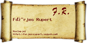 Fürjes Rupert névjegykártya